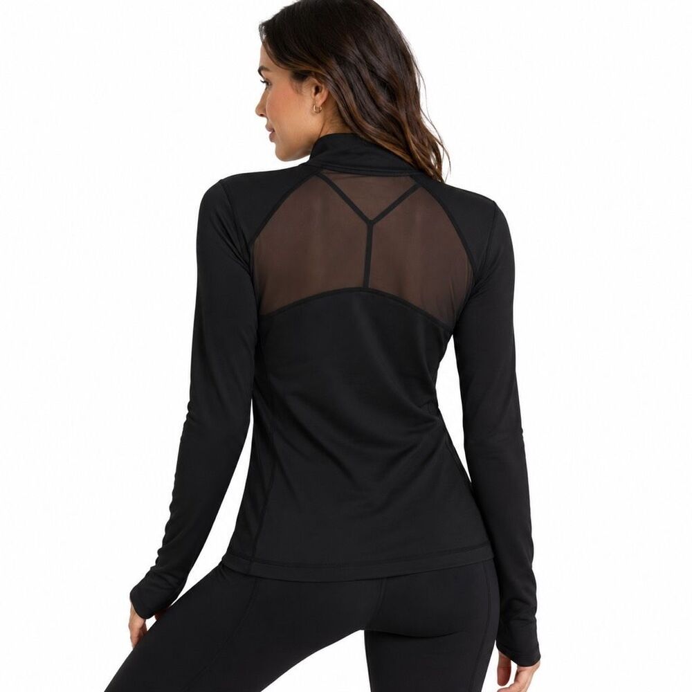 VICTORIA’S SECRET SPORT Women’s Black Knockout Mesh Back Full Zip Jacket Medium